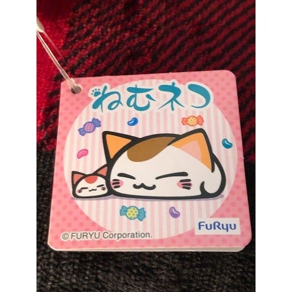 Furyu Nemuneko Pink and White Flower Toreba Prize Plush 12" Japan Import - Picture 8 of 10
